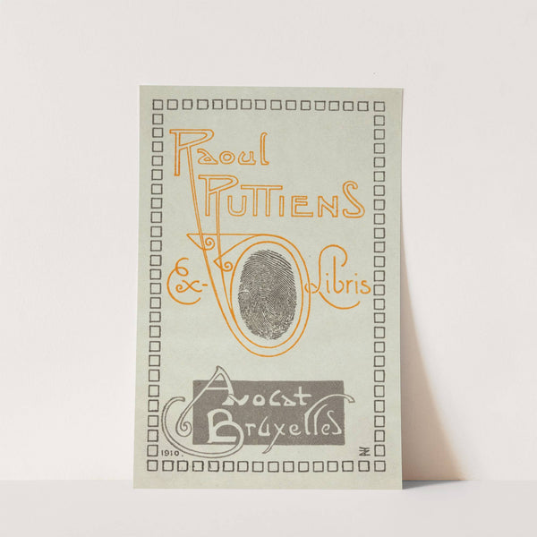 Bookplate of Raoul Ruttiens Avocat Bruxelles (1910) by Louis Titz