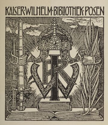 Bookplate of the IIbrary of Emperor Wilhelm II in Poznań (1898)