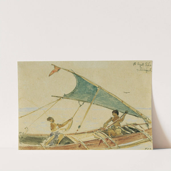 Boot vor der Insel Puinipet (Ponape), Caroline Islands by Joseph Selleny