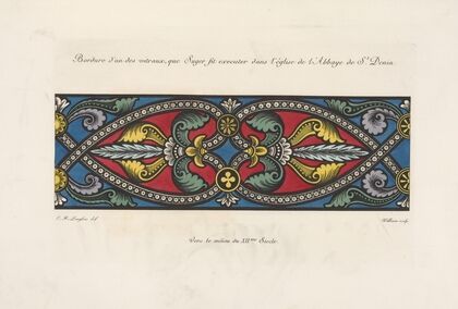 Bordure d’un des vitraux, que Suger fit executer dans l’Ã©glise de l’abbaye de St. Denis.