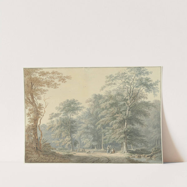 Bosgezicht met klassicistische stoffage by Jan Apeldoorn