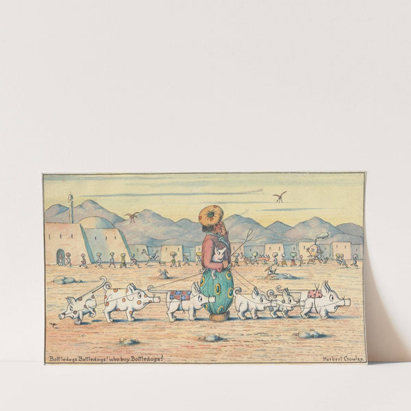 Bottledogs! Bottledogs! Who buy Bottledogs (circa 1910) by Herbert Crowley