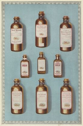 Bottles of chocolate-flavored medicines