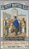Boulevard Beaumarchais 95, Au Petit Manteau bleu. 1000 jolies pelisses drap d’Elbeuf. à 21 F (1850)