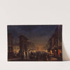 Boulevard et Porte Saint Denis, Olio su Cartoncino Intelato by Ippolito Caffi