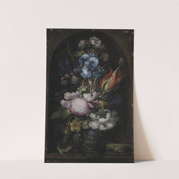Bouquet Of Flowers In A Stone Niche by Roelant Savery