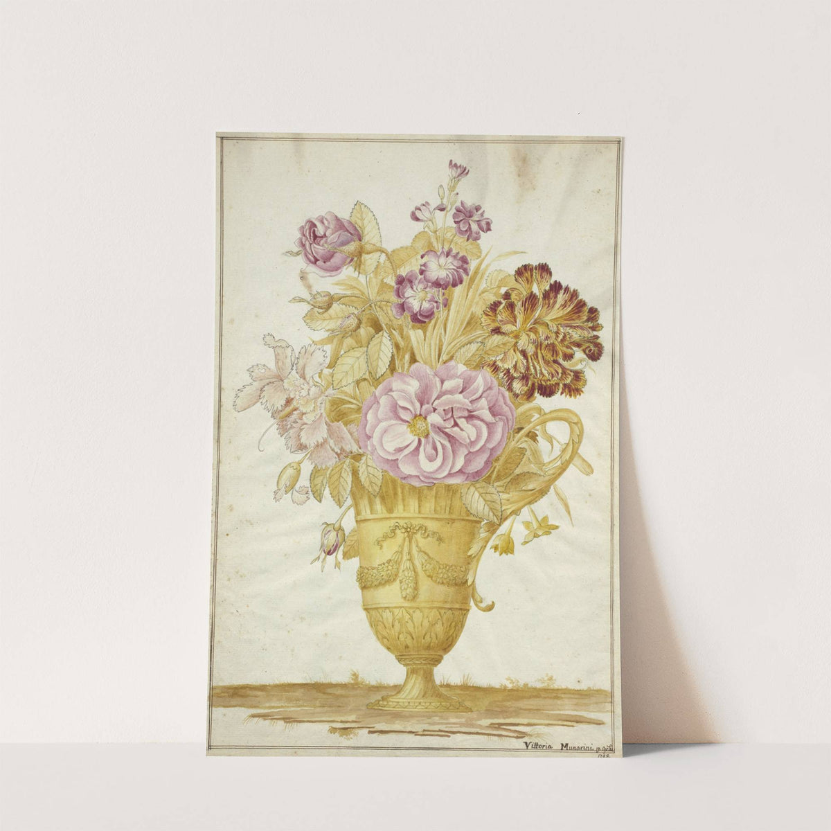 Bouquet of flowers in an antique vase (1793) by Vittoria Munarini