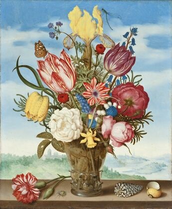 Bouquet of Flowers on a Ledge — size preview