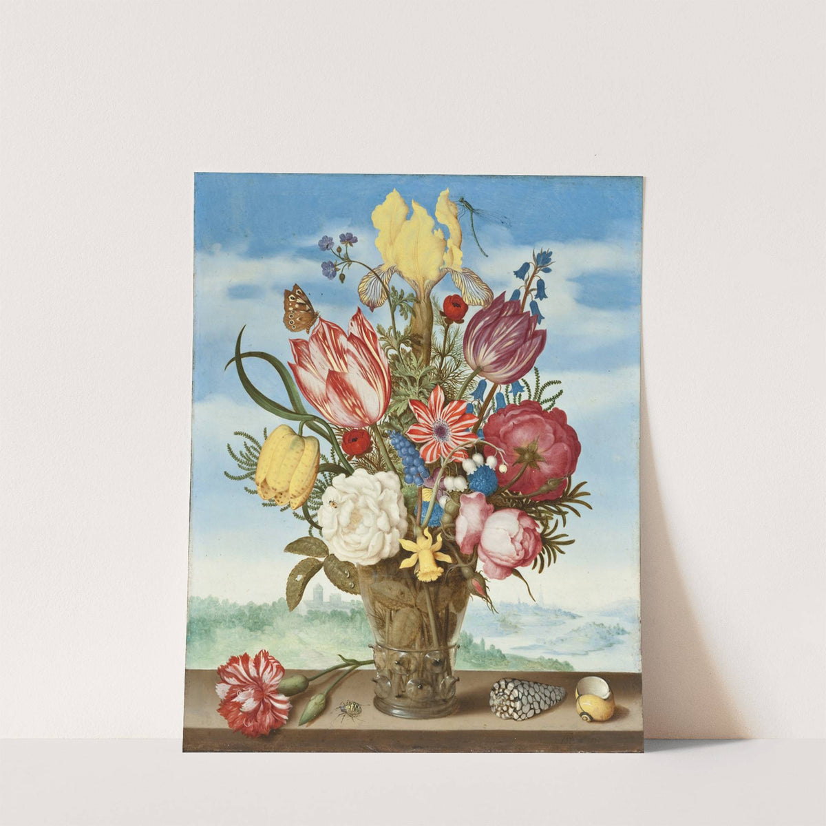 Bouquet of Flowers on a Ledge by Ambrosius Bosschaert the Elder