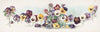 Bouquet of pansies in glass vase