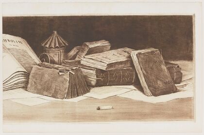 Bouquins, dessus de porte (1892)