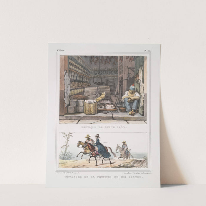 Boutique de carne secca; Voyageurs de la province de Rio Grande (1834 - 1839) by Jean Baptiste Debret