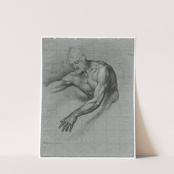 Bovenlichaam v.e. de armen spreidende man by David Humbert de Superville