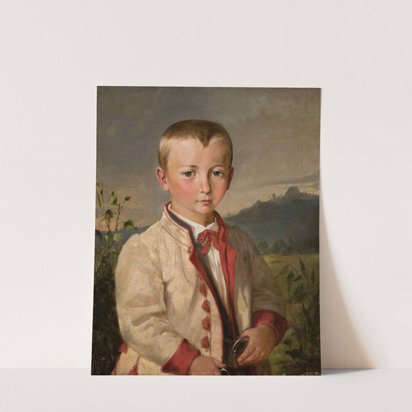 Boy against landscape by Andrzej Grabowski