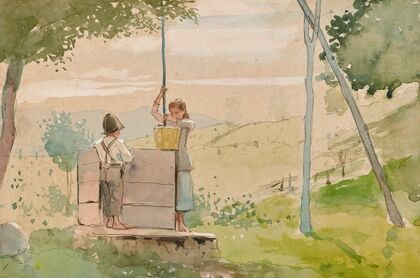 Boy and Girl at a Well (circa 1879)