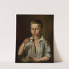 Boy at breakfast by Józef Simmler
