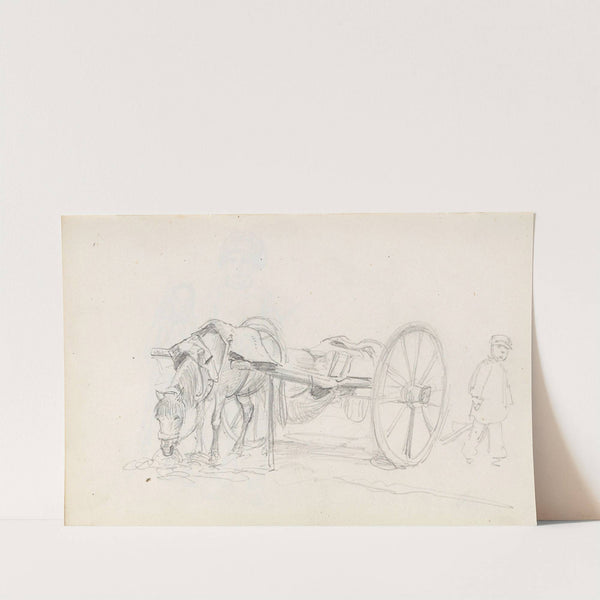 Boy by horse and cart (Between 1844 and 1854) by Adolph Tidemand