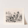 Boy holding 2 gun-dogs and game by John Frederick Tayler