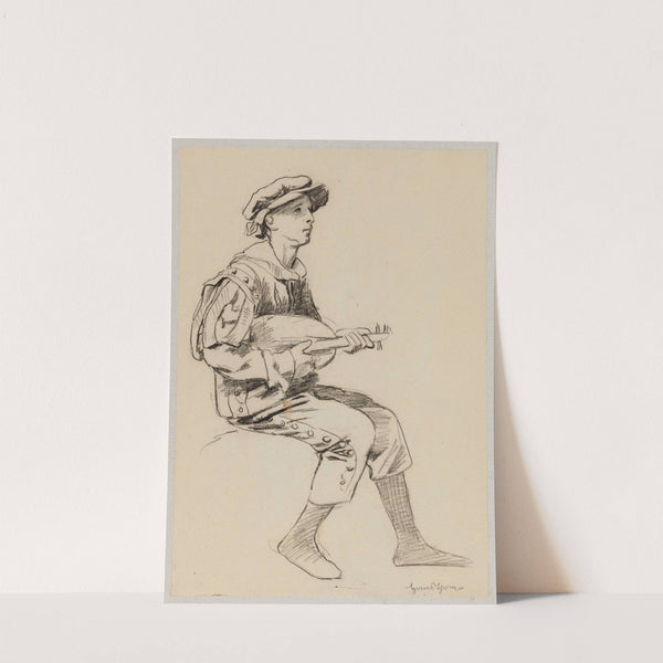 Boy in a Renaissance Costume, Playing the Lute (1895) by Hans Thoma