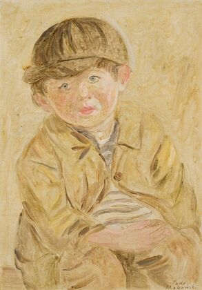 Boy in a visored cap