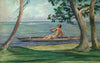 Boy in Canoe Passing in Front of Our House, Vaiala, Samoa 