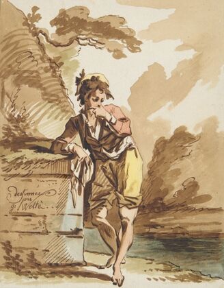 Boy Leaning on a Wall