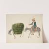 Boy on Mule driving another Mule loaded with Hay by Francisco Fierro