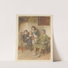 Boy Sketching a Man with Two Girls Watching by Robert Barnes