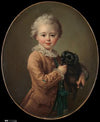 Boy with a black spaniel
