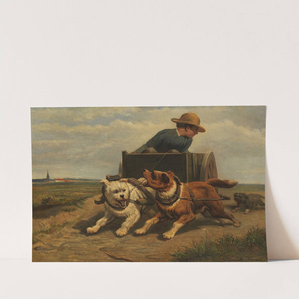 Boy with a dog cart by Henriëtte Ronner-Knip