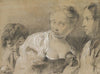 Boy with an Egg, Girl with a Hen, and a Watching Woman
