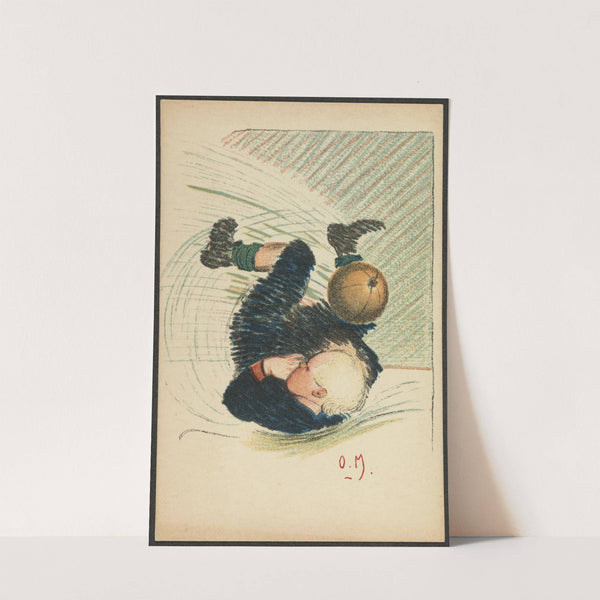 Boy with football by Otto Johannes Moe