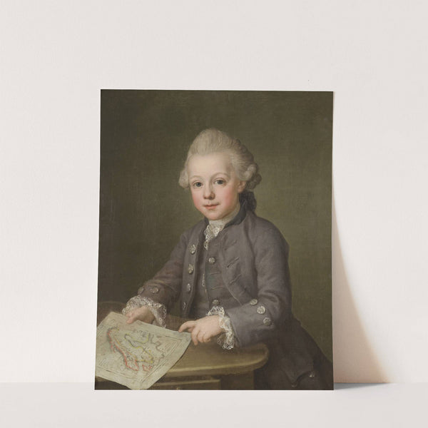 Boy with Map of Scandinavia (1771) by Ulrika Pasch