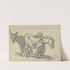Boy with two donkeys by Rudolf Gudden