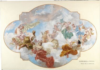 Bozzetto for the ceiling fresco in the dance hall of the Paul Ritter von Schoeller Palace in Vienna — size preview
