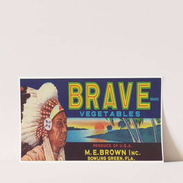 Brave Brand Vegetables Label (1930-1950)
