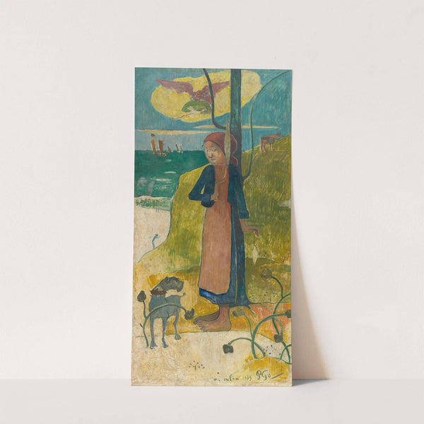Breton girl spinning by Paul Gauguin