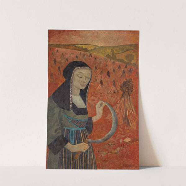 Bretonne à la faucille dans un champ de blé noir by Paul Sérusier