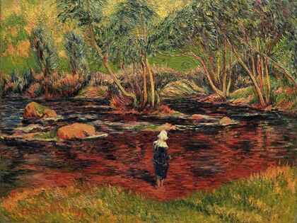 Bretonne de Pont-Aven, les pieds dans la rivière