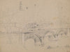 Bridge overlooking cluster of buildings (1840-1860)