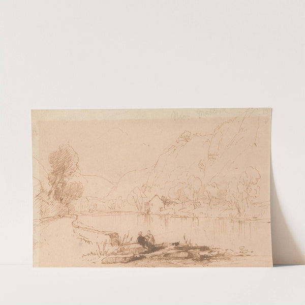 British Title Fisherman by a River by Thomas Creswick