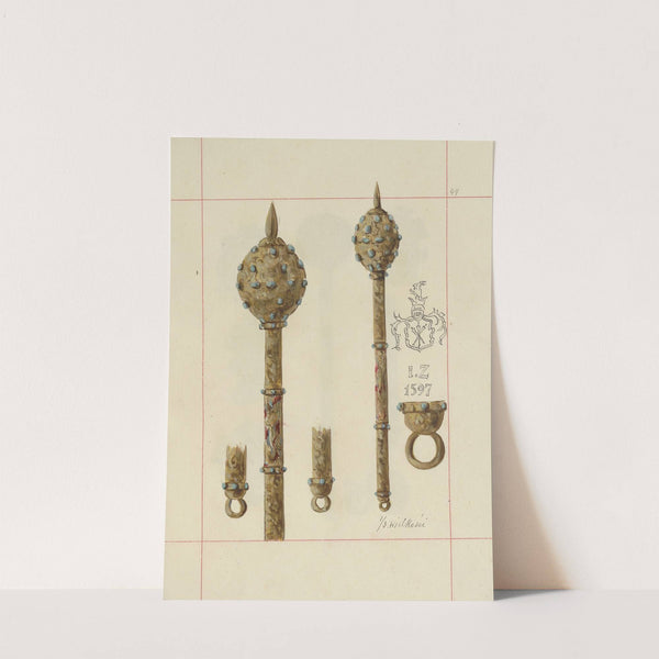 Broń zaczepna i odporna w Polsce. T. 4, Pasy lite, ozdoby, chorągwie i proporce Pl.035 (1875-1900) by Boleslaw Starzyński