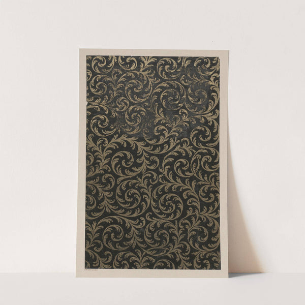 Bronzefirnispapier (größeres schneckenförmiges Rankenmuster) (1685 - 1735)