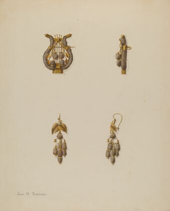 Brooch and Earrings