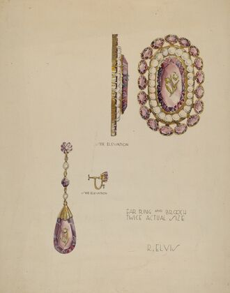 Brooch and Earrings