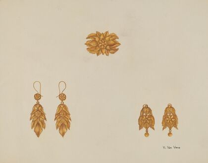 Brooch and Earrings