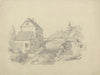 Brückenhaus vor bergiger Landschaft