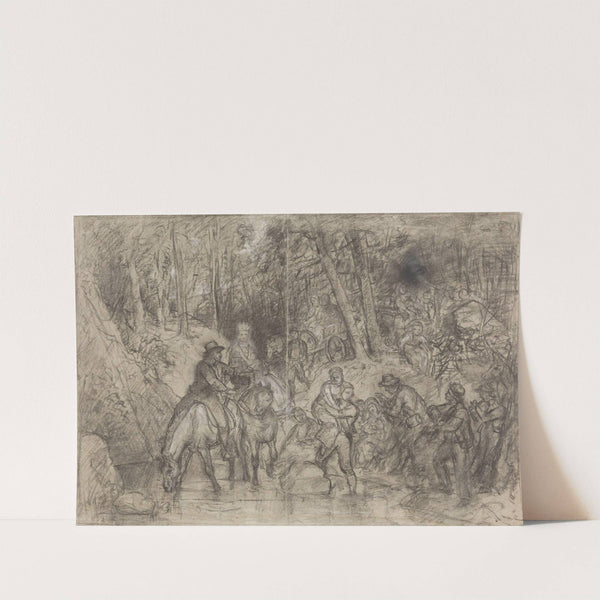 Brudetog gjennom skogen (between 1869 - 1873) by Adolph Tidemand
