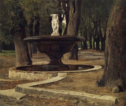 Brunnen im Park der Villa Borghese in Rom (1878)