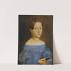 Brustbild eines jungen Mädchens in blauem Kleid by Friedrich Wasmann